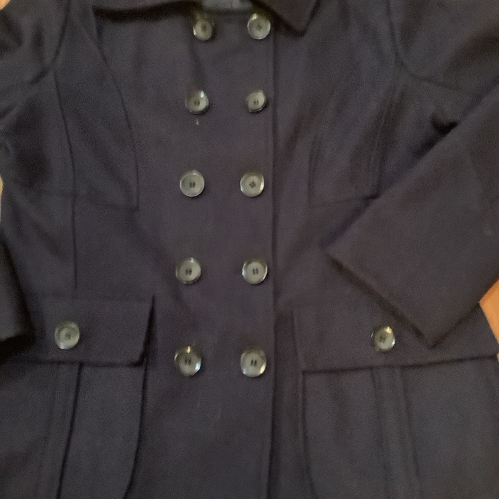 New York & Company Navy Double Breasted Peacoat Jacket - Picture 3 of 4